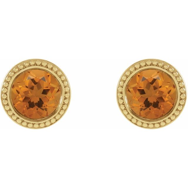 14K Yellow Gold|Natural Blue Zircon|3 mm