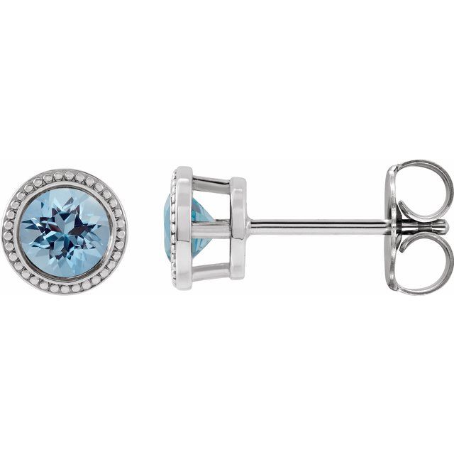 14K Yellow Gold|Natural Blue Zircon|3 mm