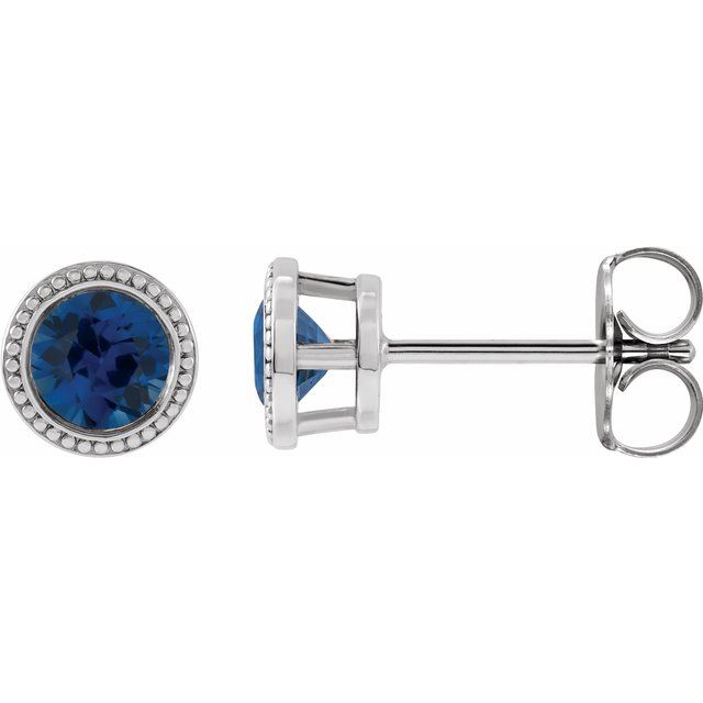 14K Yellow Gold|Natural Blue Zircon|3 mm