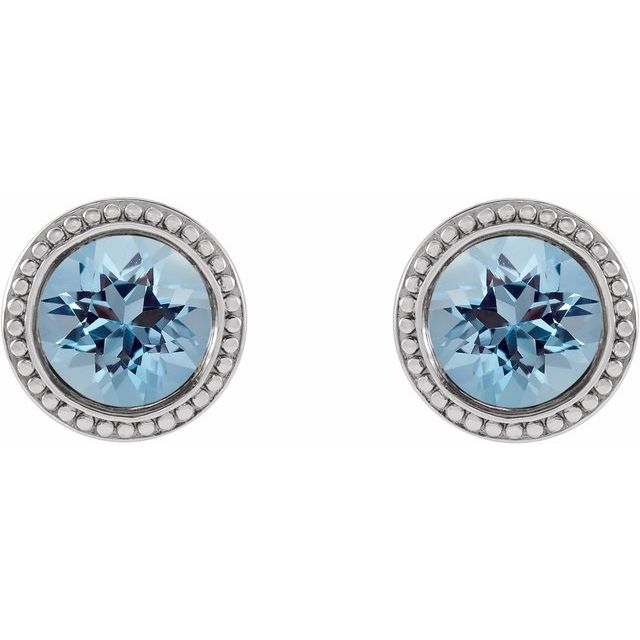 14K Yellow Gold|Natural Blue Zircon|3 mm