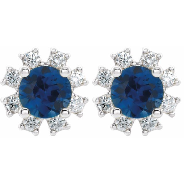 14k-white-lab-grown-blue-sapphire-&-1/2-ctw-natural-diamond-earrings