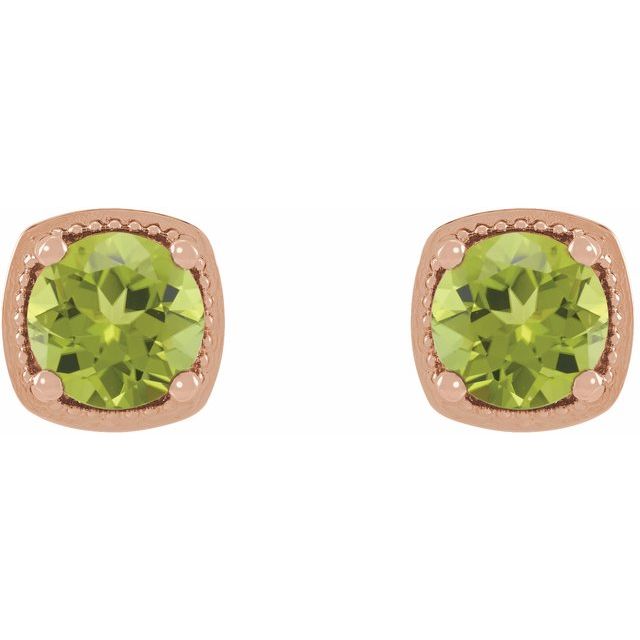 Sterling Silver|Natural Peridot|6 mm