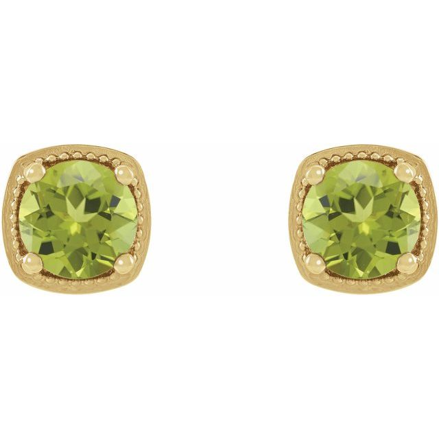 Sterling Silver|Natural Peridot|6 mm