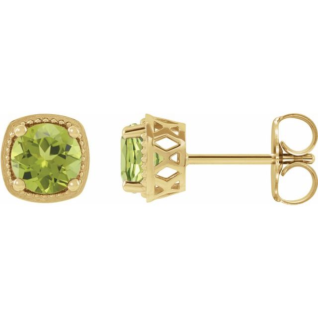 Sterling Silver|Natural Peridot|6 mm