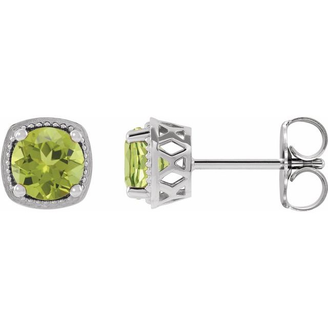 Sterling Silver|Natural Peridot|6 mm
