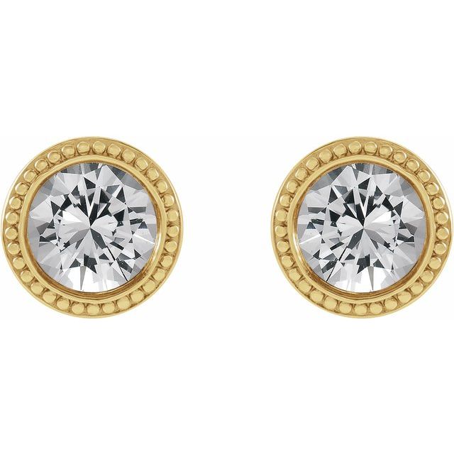 14K Yellow Gold|Natural Blue Zircon|3 mm