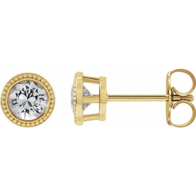 14K Yellow Gold|Natural Blue Zircon|3 mm