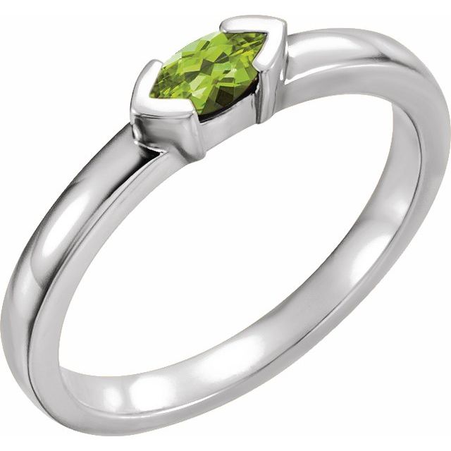 14k-white-natural-peridot-family-stackable-ring