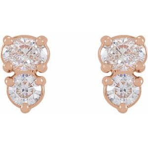 1/2 ct Diamond Two-Stone Earrings
