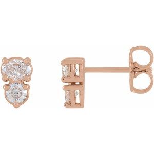 1/2 ct Diamond Two-Stone Earrings