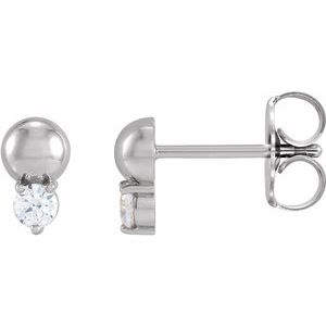 1/5 ct Diamond Accented Bead Earrings