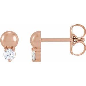 1/5 ct Diamond Accented Bead Earrings