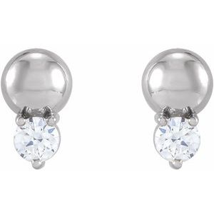 1/5 ct Diamond Accented Bead Earrings