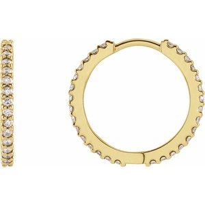 1/4 ct Natural Diamond Accented Huggie Earrings