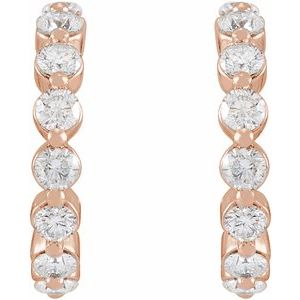 1 3/8 ct Diamond Accented Hoop Earrings