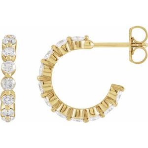 1 3/8 ct Diamond Accented Hoop Earrings