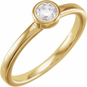 1/4 ct Lab-Grown Diamond Bezel-Set Ring