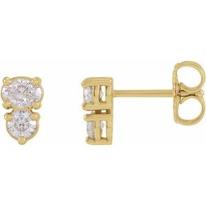 1/2 ct Diamond Two-Stone Earrings