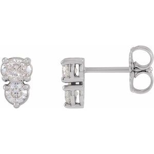 1/2 ct Diamond Two-Stone Earrings