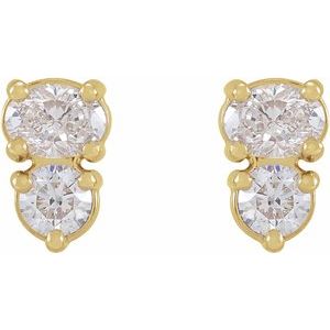 1/2 ct Diamond Two-Stone Earrings