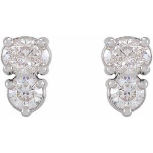 1/2 ct Diamond Two-Stone Earrings