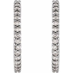 1/4 ct Natural Diamond Accented Huggie Earrings
