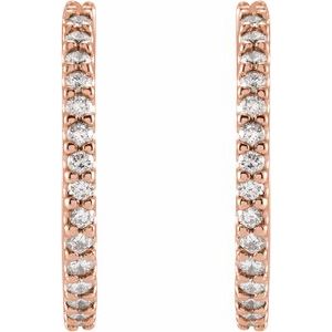 1/4 ct Natural Diamond Accented Huggie Earrings