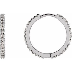 1/4 ct Natural Diamond Accented Huggie Earrings