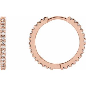 1/4 ct Natural Diamond Accented Huggie Earrings