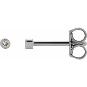 0.02 ct Diamond Round Micro Bezel-Set Stud Earrings