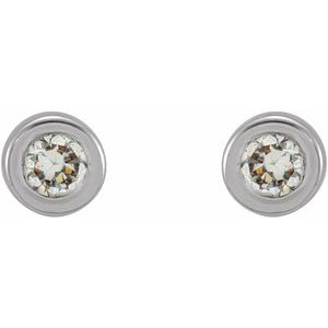 0.02 ct Diamond Round Micro Bezel-Set Stud Earrings
