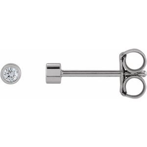 0.02 ct Diamond Round Micro Bezel-Set Stud Earrings
