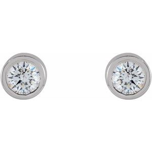 0.02 ct Diamond Round Micro Bezel-Set Stud Earrings