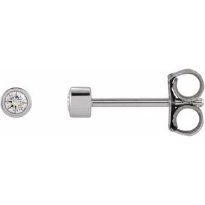 0.02 ct Diamond Round Micro Bezel-Set Stud Earrings