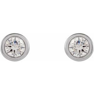 0.02 ct Diamond Round Micro Bezel-Set Stud Earrings