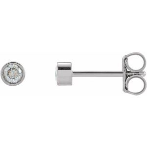 0.02 ct Diamond Round Micro Bezel-Set Stud Earrings