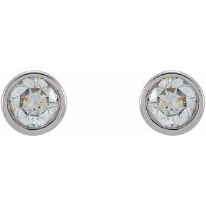 0.02 ct Diamond Round Micro Bezel-Set Stud Earrings