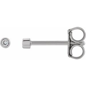 0.02 ct Diamond Round Micro Bezel-Set Stud Earrings