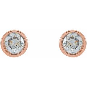 0.02 ct Diamond Round Micro Bezel-Set Stud Earrings