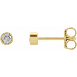 0.02 ct Diamond Round Micro Bezel-Set Stud Earrings