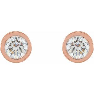 0.02 ct Diamond Round Micro Bezel-Set Stud Earrings