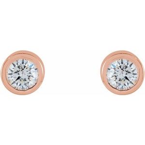 0.02 ct Diamond Round Micro Bezel-Set Stud Earrings
