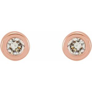 0.02 ct Diamond Round Micro Bezel-Set Stud Earrings