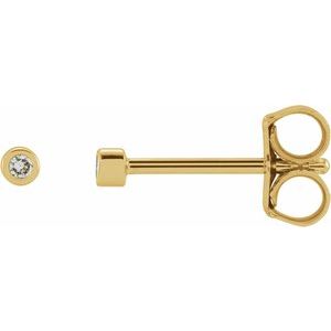 0.02 ct Diamond Round Micro Bezel-Set Stud Earrings