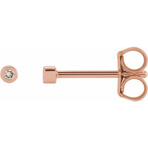 0.02 ct Diamond Round Micro Bezel-Set Stud Earrings
