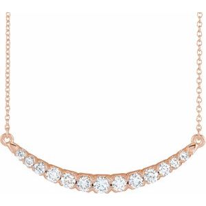 3/4 ct Lab-Grown Diamond French-Set Bar Necklace