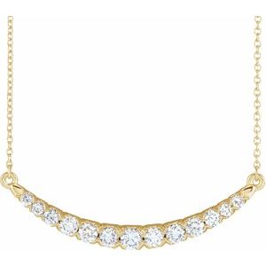 3/4 ct Lab-Grown Diamond French-Set Bar Necklace