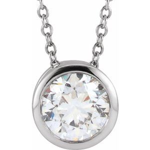 1/4 ct Lab-Grown Diamond Bezel-Set Solitaire Necklace