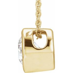 1/4 ct Lab-Grown Diamond Bezel-Set Solitaire Necklace