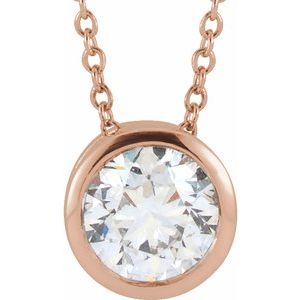 1/4 ct Lab-Grown Diamond Bezel-Set Solitaire Necklace